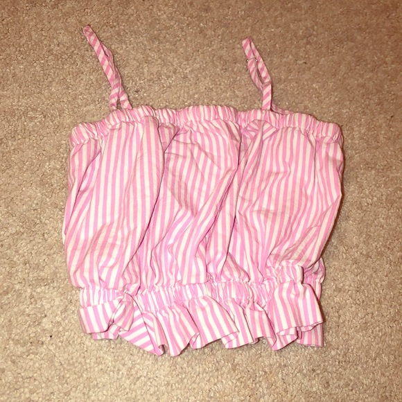 Tops - Pink striped crop top